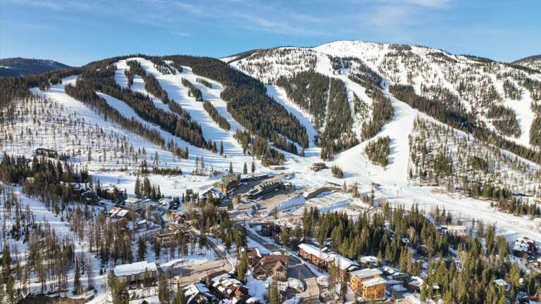 Aerial view of Whitefish Mountain Resort from the property.