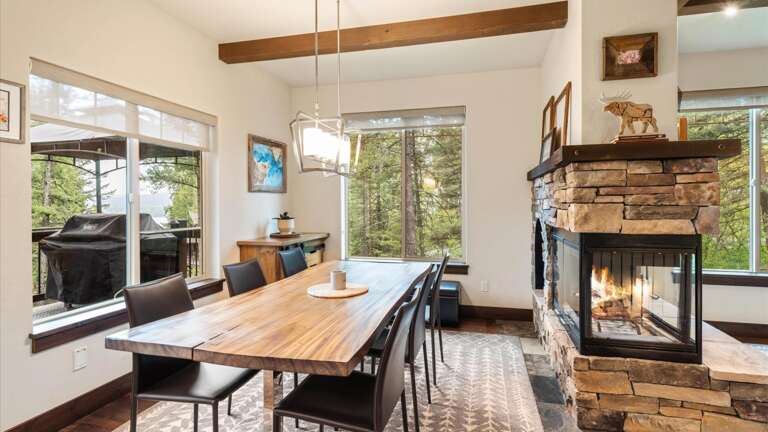 Dining area with seating for up to 8 people.