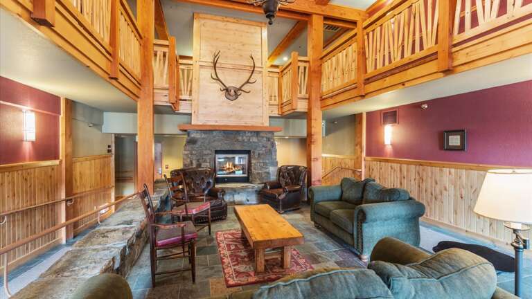 Lobby/seating area of the Morning Eagle Lodge.