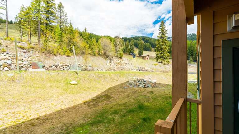 View from the balcony right on  the ski run.