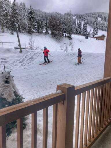 View of proximity to slopes from condo balcony