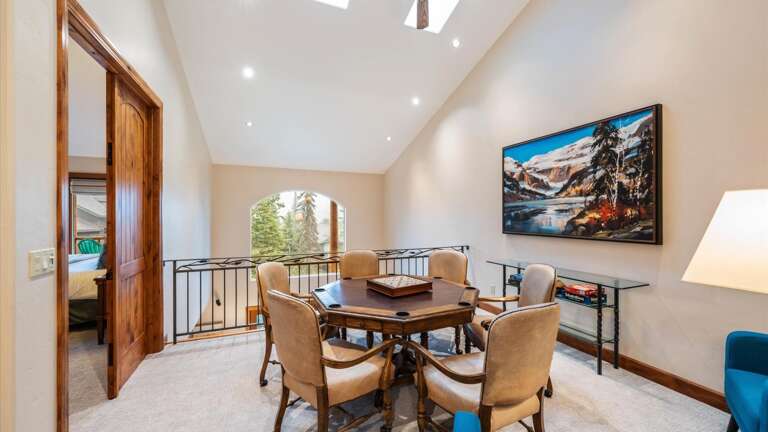 Gaming table and seating area.