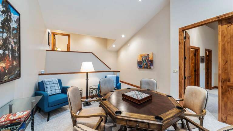 Gaming table and seating area.
