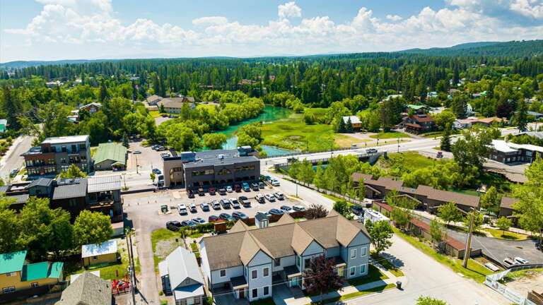Aerial view of the property