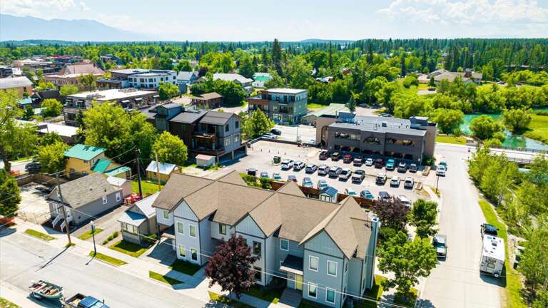 Aerial view of the property.