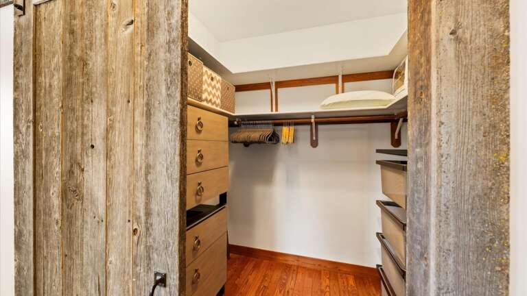 Walk-in master closet.