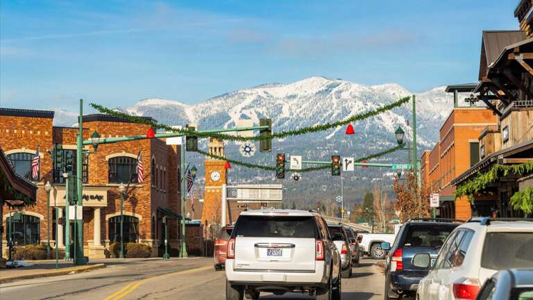 View from the property of downtown Whitefish and Whitefish Mountain.