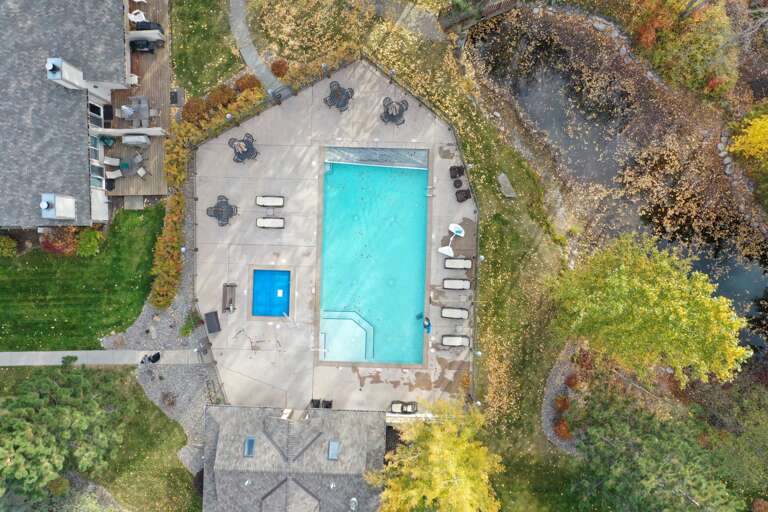 Aerial view of the pool