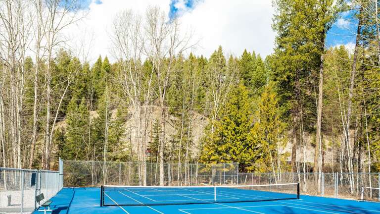 Newly remodeled tennis, basket ball and pickleball courts.