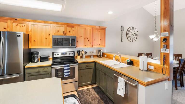 Open concept fully stocked kitchen