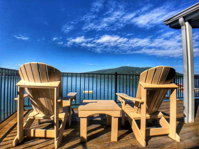 View from deck at Mountain Harbor clubhouse.