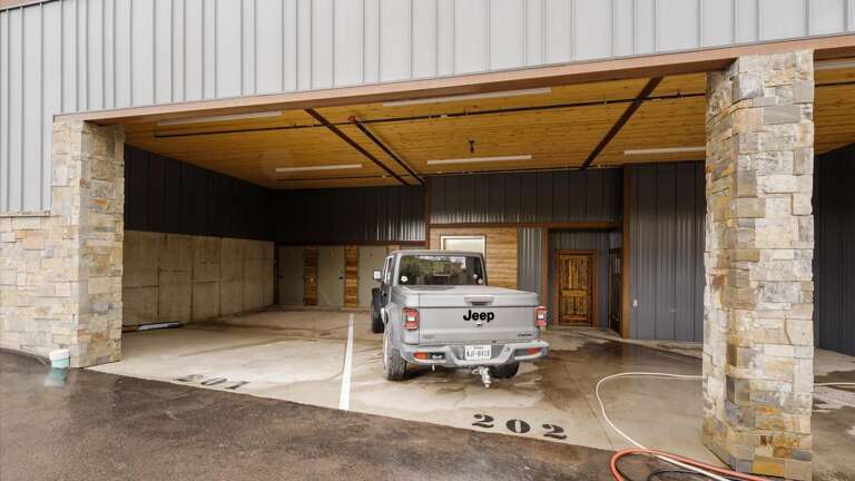 Designated covered parking space #201