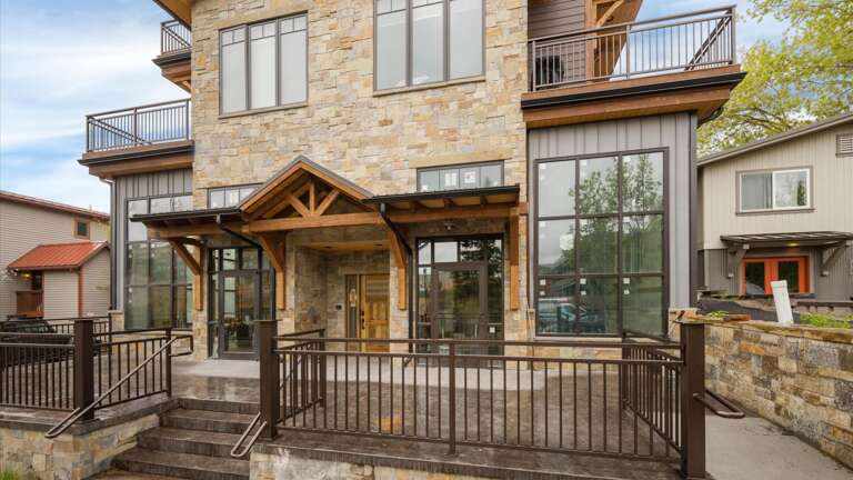 Front view of the building located in the heart of downtown Whitefish.