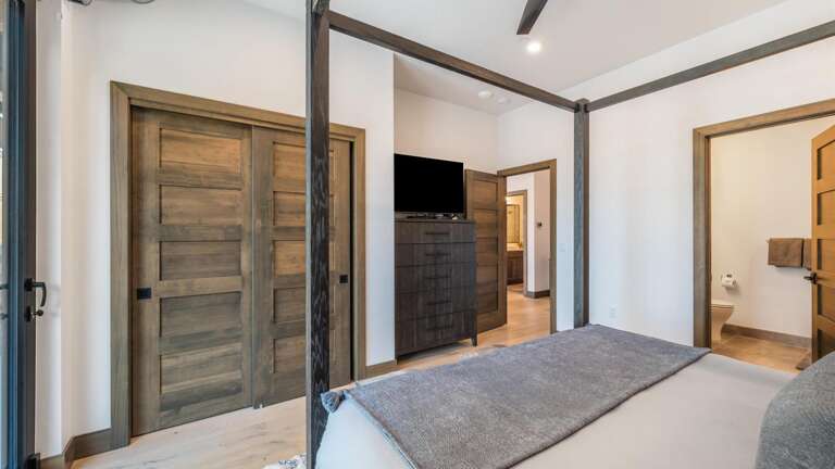 Master bedroom with king bed, walk out balcony, HDTV with streaming