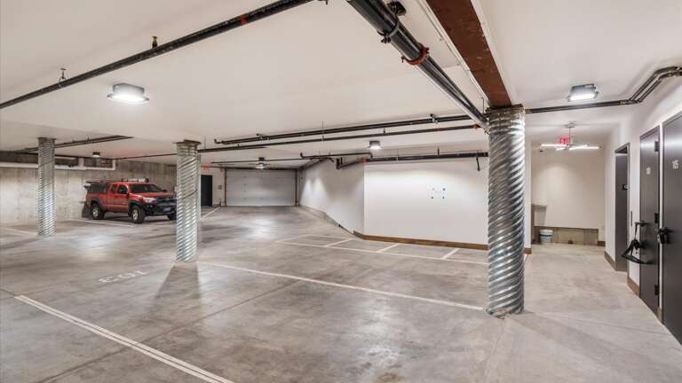 Underground heated parking garage.