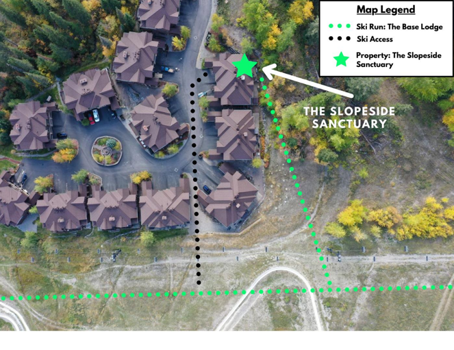 Aerial map of property showcasing the proximity to the ski slopes
