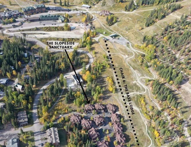Aerial map of property showcasing the proximity to the ski slopes