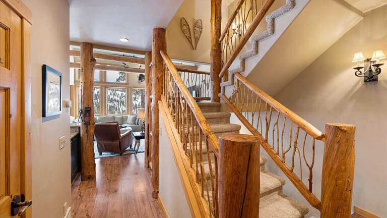 Decedent staircase with all custom woodwork.