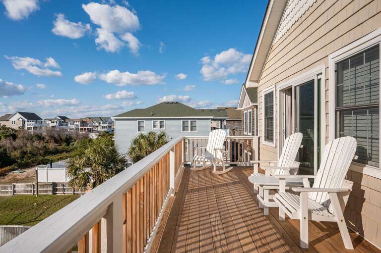 NH283: Pelican's Post | TL Bedroom 5 - Rear Deck Access with Seating