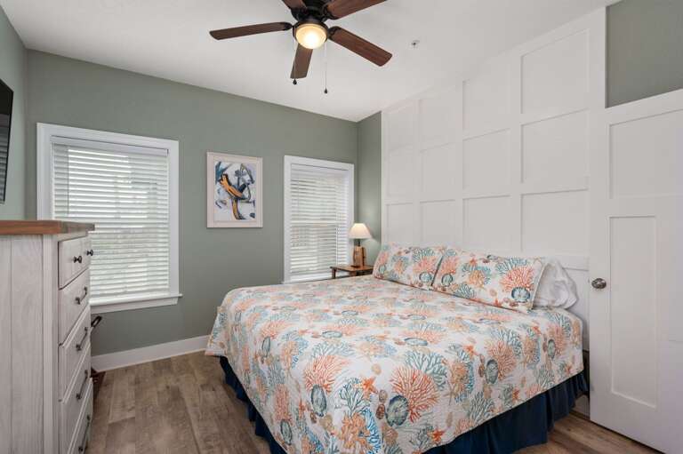 NH387A: Bodie Island Cottage | Bedroom 4- King, Private Bath, Private Deck Access