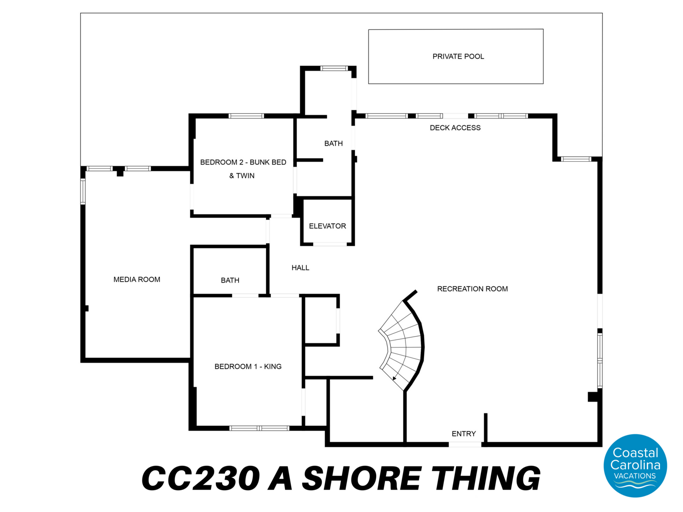 CC230: A Shore Thing | Lower Level Floorplan