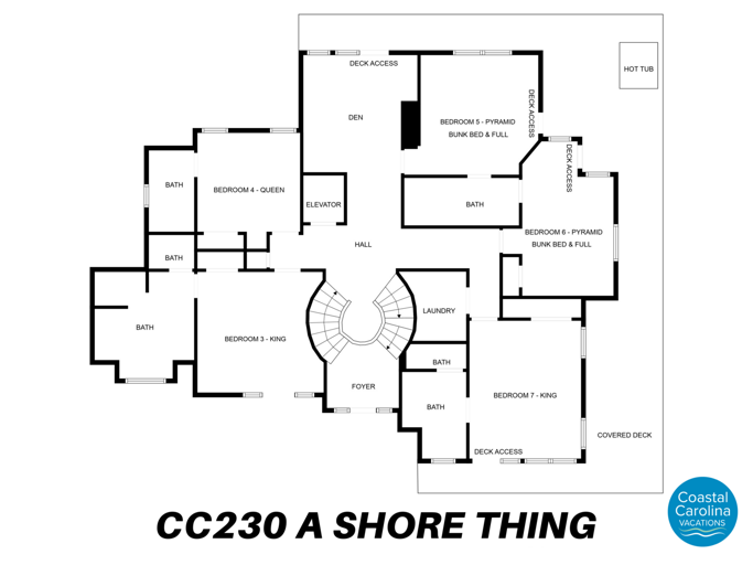CC230: A Shore Thing | Middle Level Floorplan