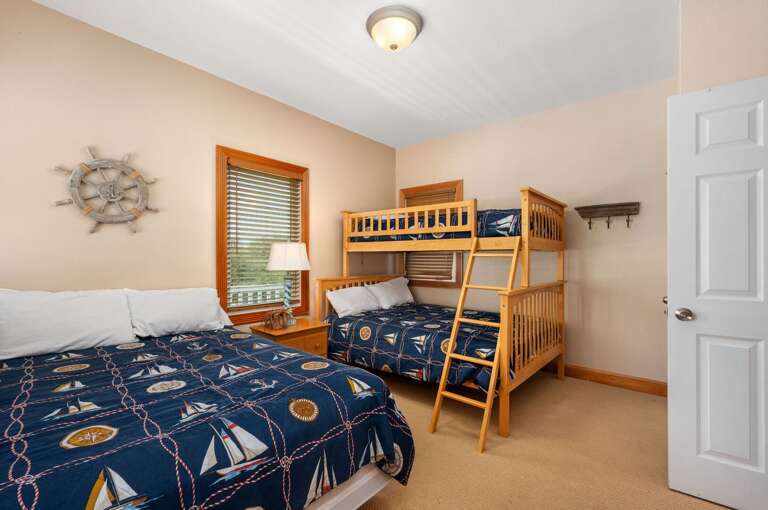 CC230: A Shore Thing | ML Bedroom 6- Pyramid Bunk Bed, Full Bed, Shared Bath, Deck Access