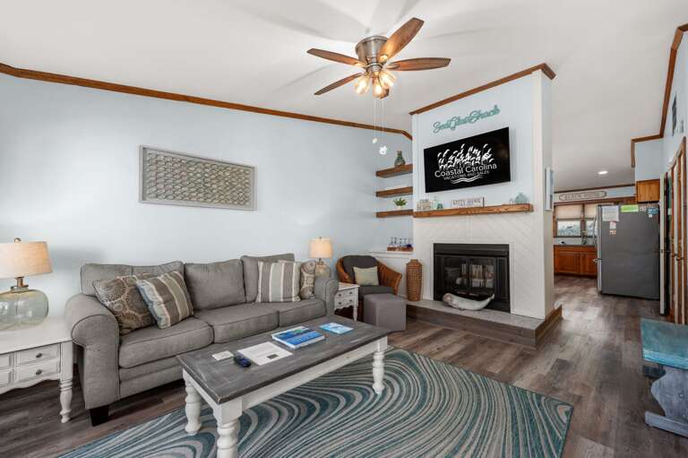 SDG2: Sea Glass Shack | TL Living Area - Sleep Sofa, Deck Access (Fireplace not for guest use) SDG2: Sea Glass Shack | TL Living Area - Sleep Sofa, Deck Access (Fireplace not for guest use)