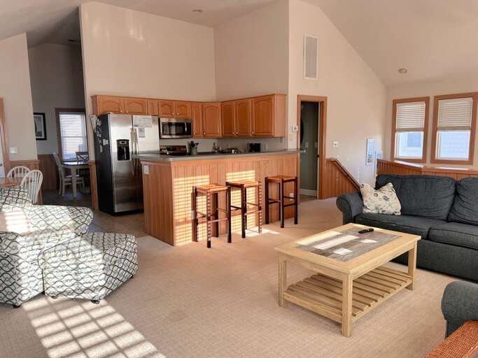 KDH472: Sebastian by the Sea | TL Living Area - Deck Access (Fireplace not for guest use.)