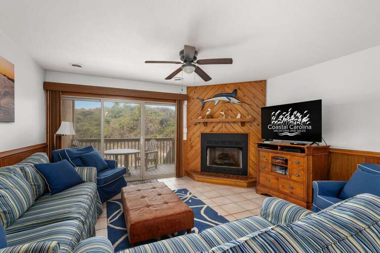 QF5: House of the Rising Sun | ML Living Area (Fireplace not for guest use), Deck Access