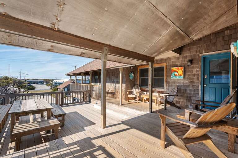 NH330: It's Beach Time | Front Exterior - Covered Deck