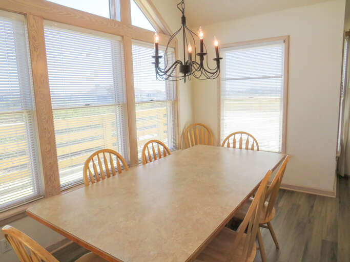 Dining has never been so bright enjoy these over sized windows with any meal.