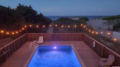 Take an evening swim in the saltwater pool