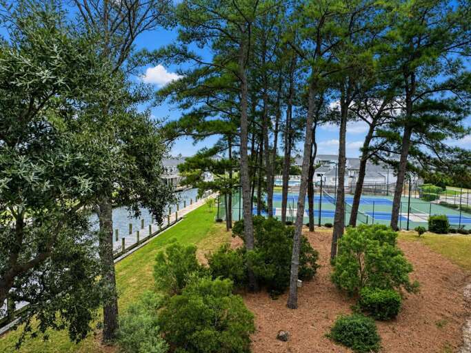 View of Tennis Court from porch