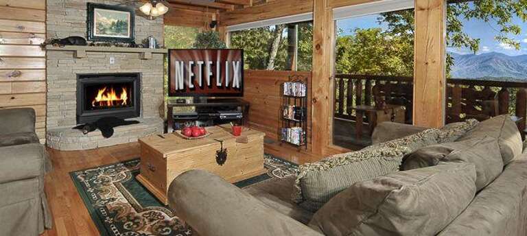 LR Gas Fireplace with 55" 3D-Cable - TV incl Netflix & PS3 with Games & Blue-ray-DVD-VCR and Bose Surround Sound LR Gas Fireplace with 55" 3D-Cable - TV incl Netflix & PS3 with Games & Blue-ray-DVD-VCR and Bose Surround Sound