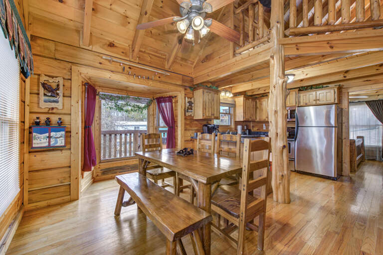 Rustic Rental Retreat, Wooden Interiors With Dining And Kitchen Area