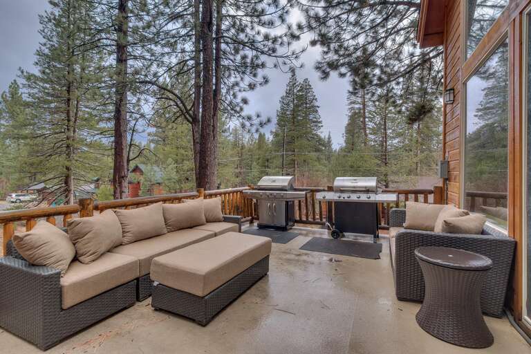 Deck with outside furniture and grill Deck with outside furniture and grill