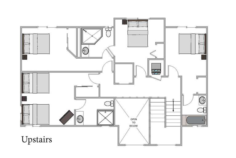 Upstairs floor plan Upstairs floor plan