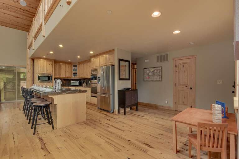 Kitchen area with stainless-steel appliances