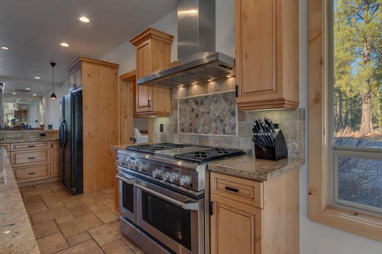 Kitchen area with stainless-steel appliances