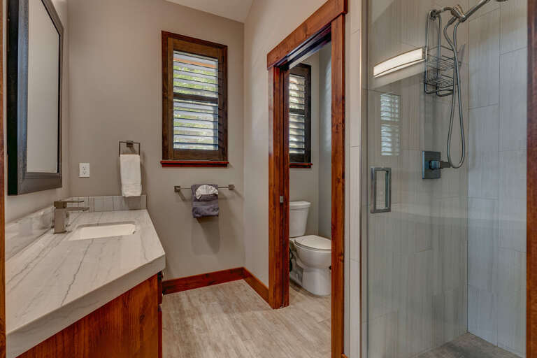 Bathroom with full bath and shower combo
