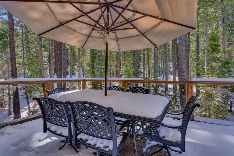 Deck with outside furniture