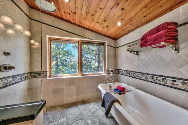 Bathroom with stand alone tub