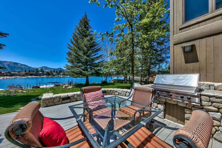 Deck with grill and outside furniture