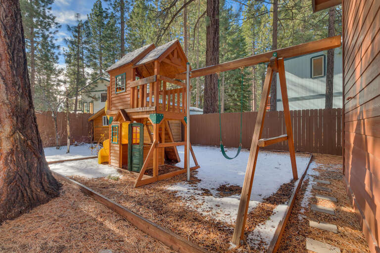 Play area in backyard