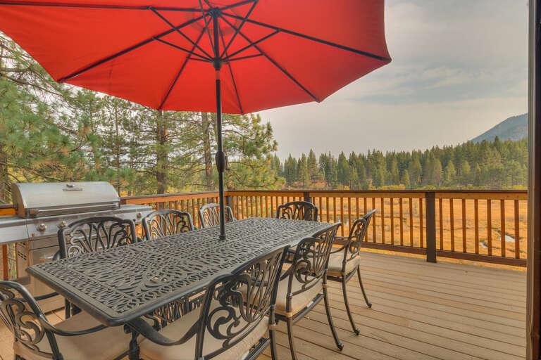 Deck with outside seating and grill