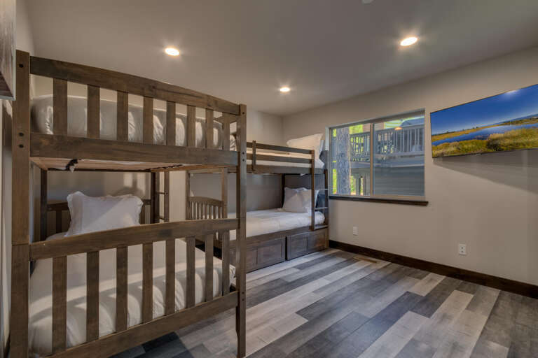 Bedroom with dual Twin over Twin bunk beds
