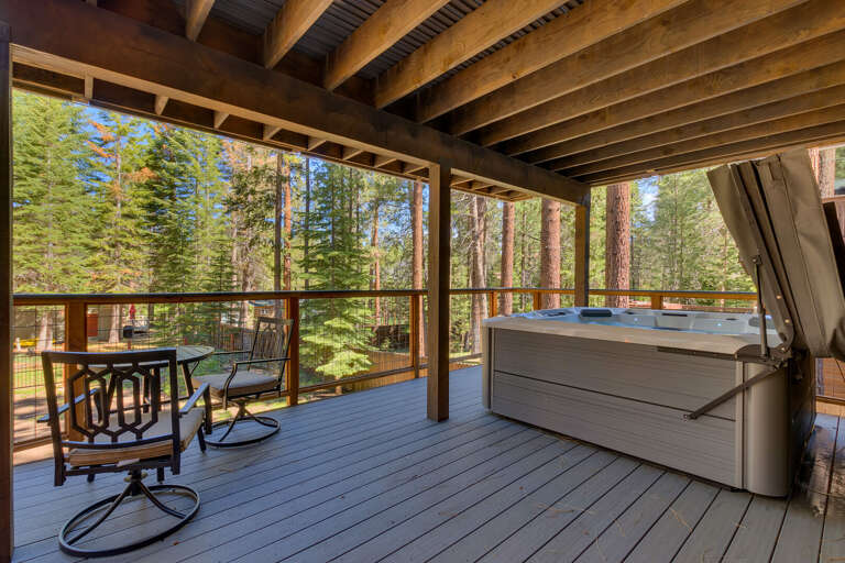 Deck with hot tub