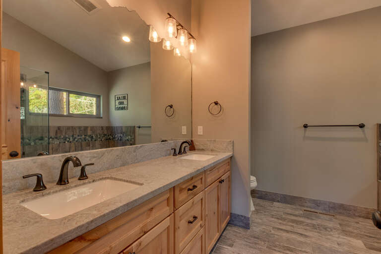 Bathroom with dual sinks Bathroom with dual sinks