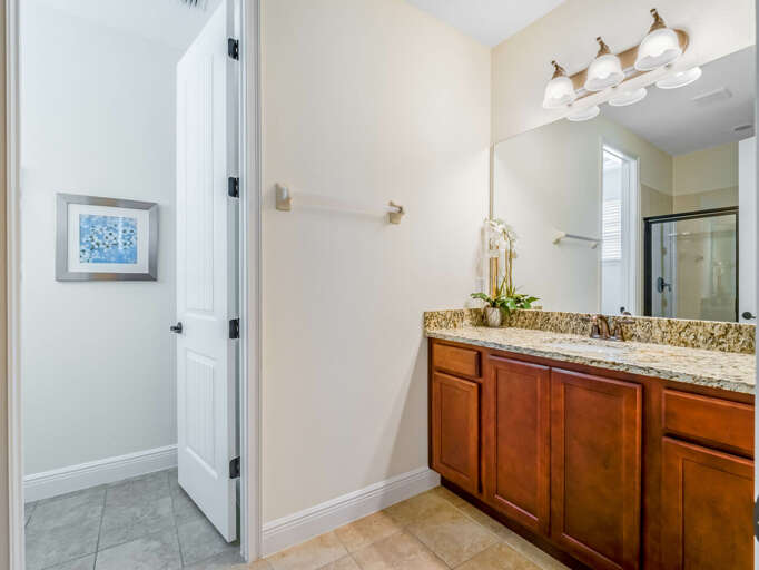 Bathroom with dual sinks, glass enclosed shower, soaker tub Bathroom with dual sinks, glass enclosed shower, soaker tub